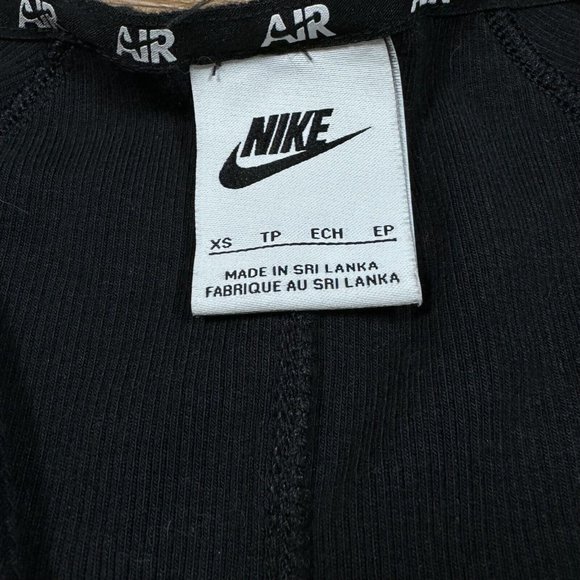 Nike Air Women's Size‎ XS Ribbed Bodycon Dress DM6057-010 Black 1/2 Zip - Picture 5 of 7